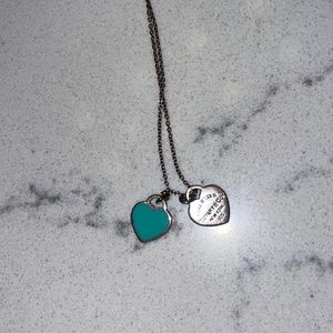 Tiffany and Co. necklace and Kendra Scott stud earrings